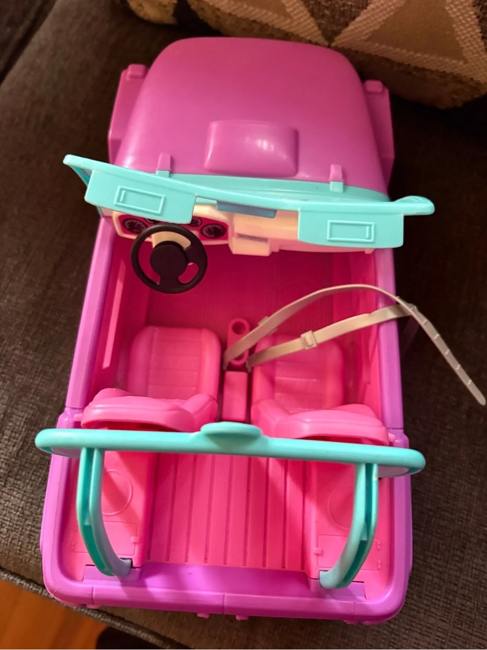 Barbie Pink and Teal Convertible Doll Car